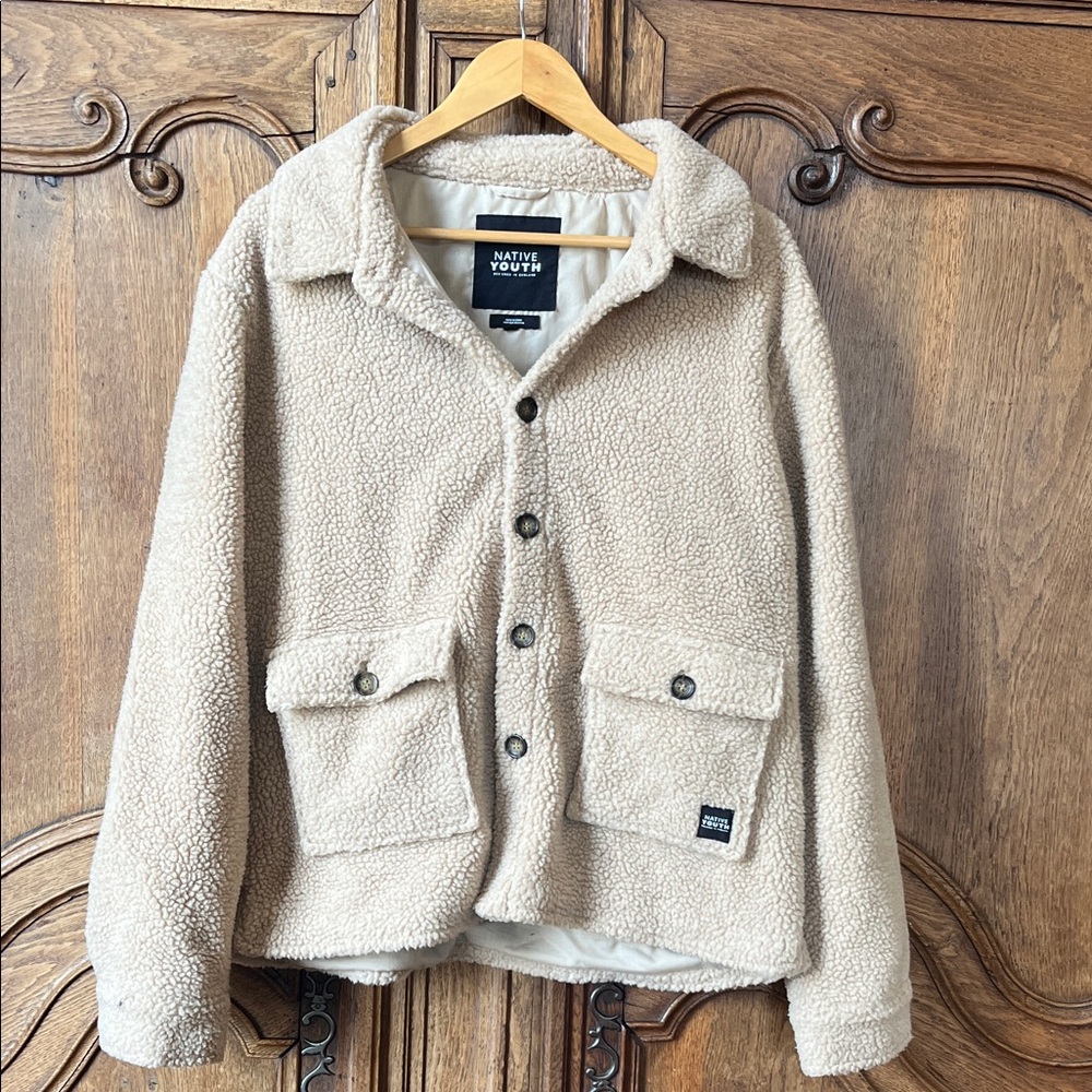 Urban Outfitters NATIVE YOUTH  Tan Sherpa Jacket